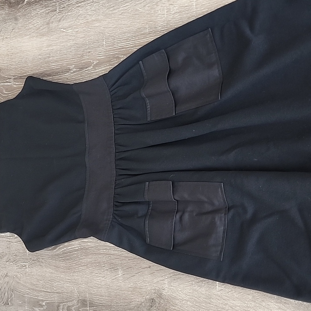 DVF Diane Von Furstenburg Zanne Ruched W/ Pockets Sheath Dress Black Size 6 - Picture 10 of 10